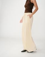 Fluid linen tailored pants jaune Wally