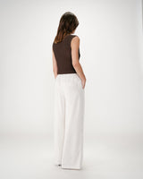 Fluid linen tailored pants sable Wally