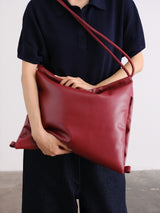 Folded Bag - Vegan leather - Cherry red
