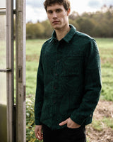 GASTINE SHIRT WOVEN - DARK GREEN/MEDIUM GREY MELANGE