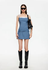 GLACE MINI DRESS - NAVY STRIPE
