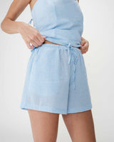 Gingham cotton shorts ciel Waylen
