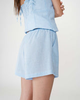 Gingham cotton shorts ciel Waylen