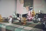 Gleam glass small vase, chrome