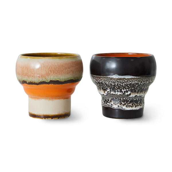 HKLiving 70s ceramics lungo mugs Basalt set 