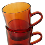 HKLiving 70s glassware coffee cups Amber Brown set