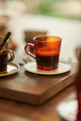 HKLiving 70s glassware coffee cups Amber Brown set