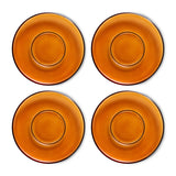 HKLiving 70s glassware saucers Amber Brown set
