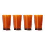 HKLiving 70s glassware tea glasses Amber Brown set