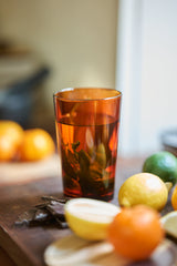 HKLiving 70s glassware tea glasses Amber Brown set