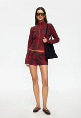 HOUSEWIFE KNIT SHORT - CRIMSON STRIPE