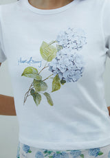 HYDRANGEA BABY TEE - WHITE