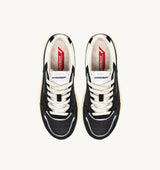 HYPERWAY SNEAKERS IN BLACK AND SILVER-TONE SUEDE AND MESH (WOMAN)