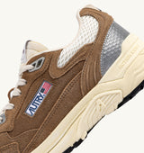 HYPERWAY SNEAKERS IN CIGAR AND SILVER MESH AND SUEDE (MAN)
