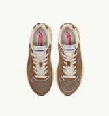 HYPERWAY SNEAKERS IN CIGAR AND SILVER MESH AND SUEDE (MAN)
