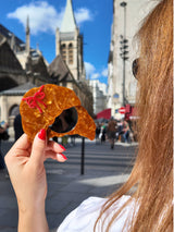 Hand-painted Bow Croissant Compact Mirror