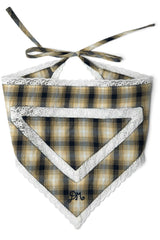 Headband With Lace Detail - Cardamon Check