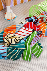 House Stripe Towels - Porcelain Washcloth