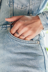 Jolie Ring Sterling Silver Oval Bar Aquamarine