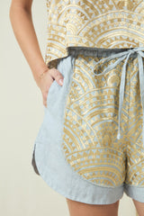SHORTS NEW TRIANGLE - LIGHT GREY/GOLD
