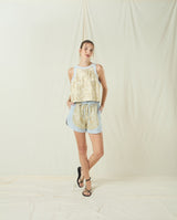 SHORTS NEW TRIANGLE - LIGHT GREY/GOLD