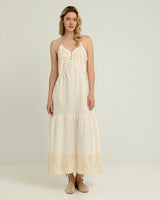DRESS LONG NEW TRIANGLE - NATURAL/CHAMPAGNE