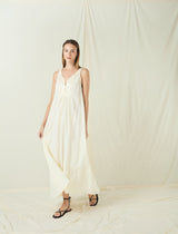 DRESS MAXI NEW TRIANGLE - NATURAL/CHAMPAGNE