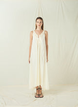 DRESS MAXI NEW TRIANGLE - NATURAL/CHAMPAGNE