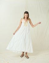DRESS MAXI NEW TRIANGLE - WHITE/GOLD