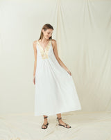 DRESS MAXI NEW TRIANGLE - WHITE/GOLD