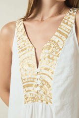 DRESS MAXI NEW TRIANGLE - WHITE/GOLD
