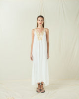 DRESS MAXI NEW TRIANGLE - WHITE/GOLD