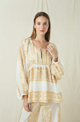 BLOUSE CLASSIC TRIANGLE - WHITE/GOLD
