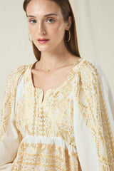 BLOUSE CLASSIC TRIANGLE - WHITE/GOLD