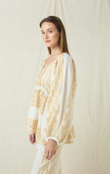 BLOUSE CLASSIC TRIANGLE - WHITE/GOLD