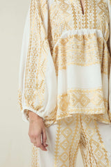BLOUSE CLASSIC TRIANGLE - WHITE/GOLD