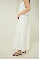 DRESS LONG LEFKADA - NATURAL/CHAMPAGNE