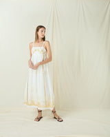 DRESS MAXI ROOTS STRAPS - WHITE/GOLD