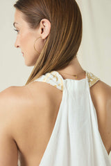 DRESS MAXI CRETE SLEEVELESS - WHITE/GOLD