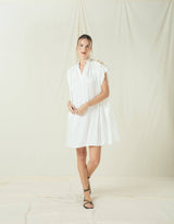 DRESS LONG ROOTS - WHITE/GOLD