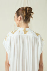 DRESS LONG ROOTS - WHITE/GOLD