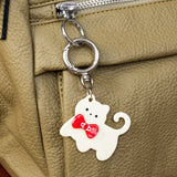 Keyring bag charm - White kitty cat