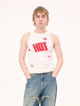 Kiss Me I'm Hot Tank Top : White