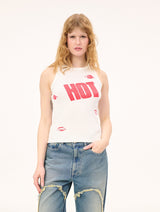 Kiss Me I'm Hot Tank Top : White
