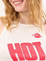 Kiss Me I'm Hot Tank Top : White