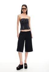 SWEETNESS STRAPLESS TOP - WASHED ONYX