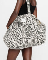 Large cotton denim tote bag zebre Voyage