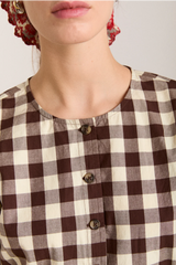 MADISON BLOUSE - BUTTER GINGHAM