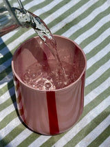 Maegen Atina Stripe Drinking Glass - Pink/Red