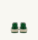 MEDALIST LOW BICOLOR SNEAKERS IN WHITE AND GREEN LEATHER (MAN)